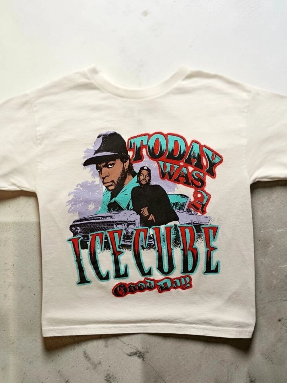 Ice Cube Today Was A Good Day Graphic White Shirt Boys Size YS, Y2K Streetwear